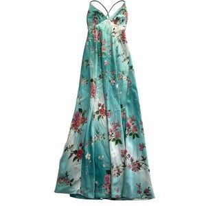 Vintage Cache Floral Maxi Dress in Blue